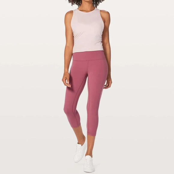 LULULEMON Align Crop *21" Nulu High Rise Yoga Leggings  So Merlot Size 4 - Picture 2 of 13